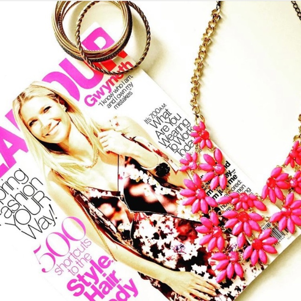 Pink floral necklace